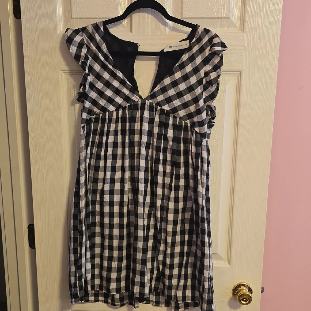 The Impeccable Pig Monochrome Plaid Dress